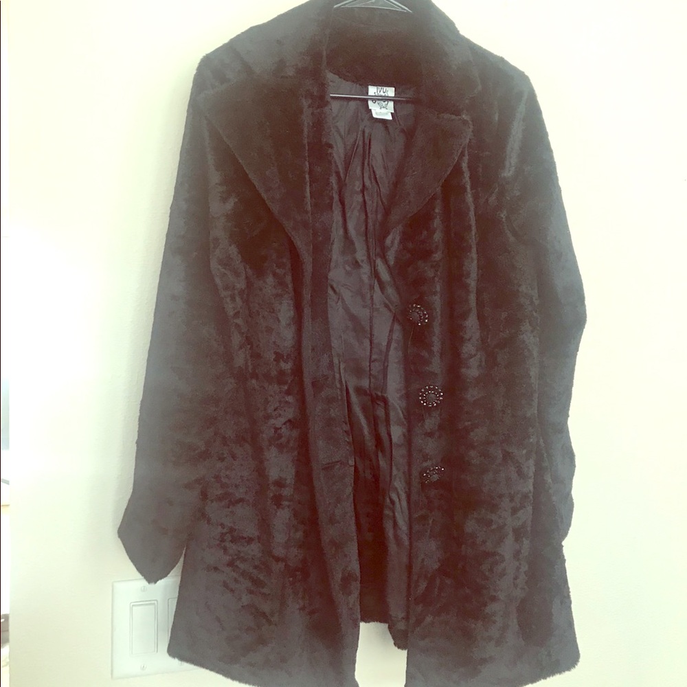 Black faux fur jacket